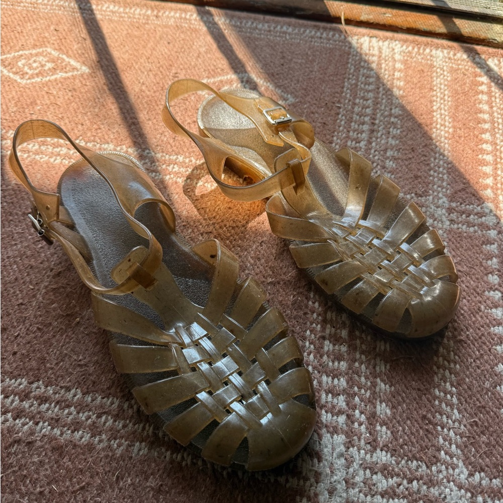 Tan Fisherman Style Sandals with Ankle Strap